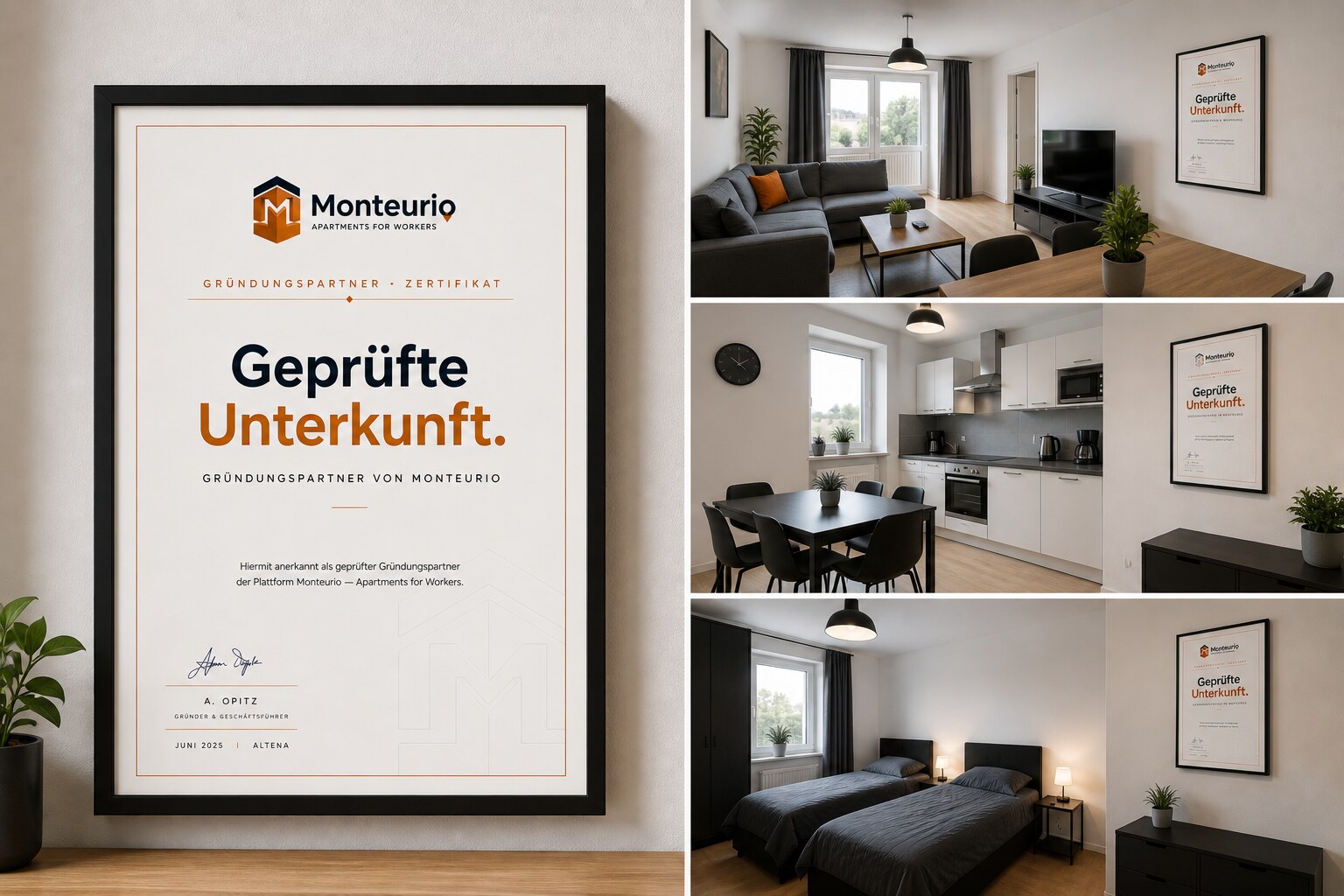 Monteurio Geprüfte-Unterkunft-Siegel